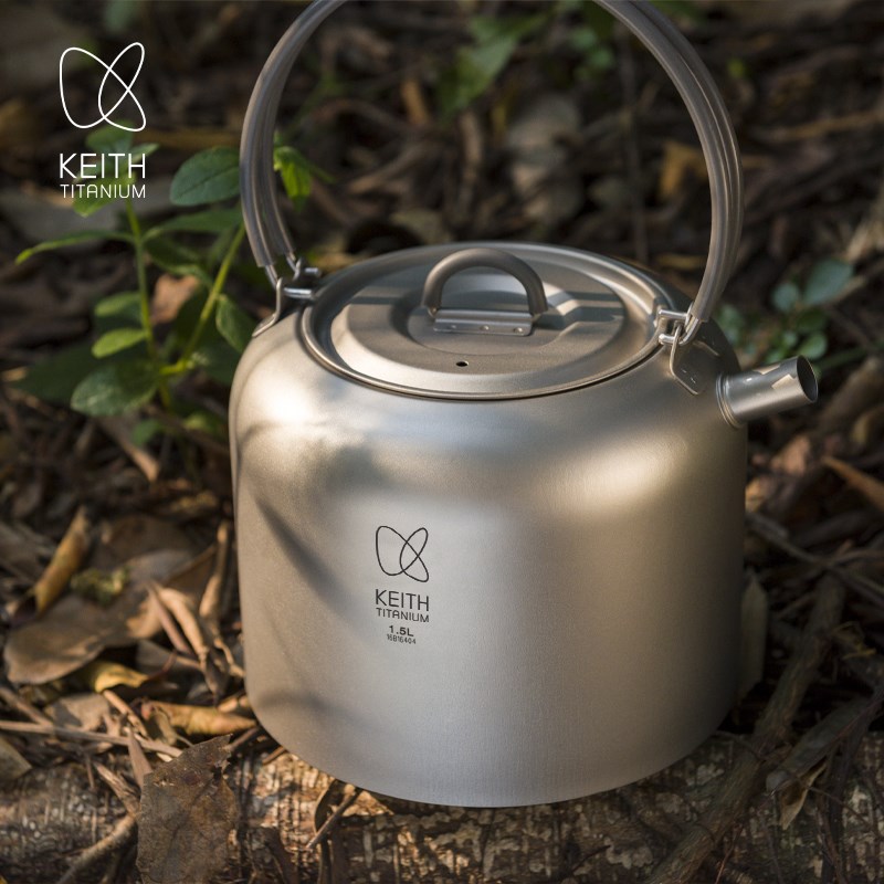 Keith铠斯纯钛家居烧水壶 1.5L纯钛水壶 茶具茶煲咖啡壶钛茶壶