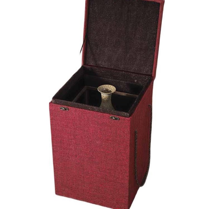 加厚可手提工艺品花瓶酒瓶玻璃罩宝笼礼品盒包装盒大号锦盒可定