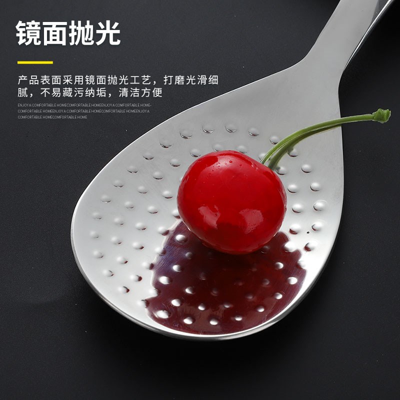 304不锈钢盛饭勺子不粘饭家用饭铲长柄分餐勺大号饭匙米饭打饭道