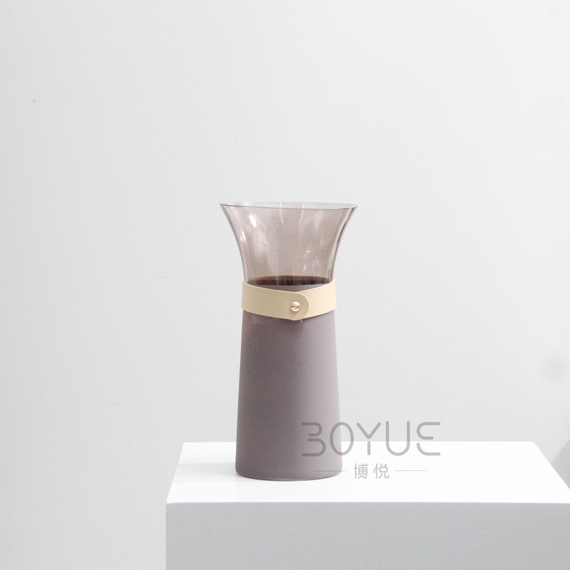 简约现代桌面喷砂玻璃喇叭口花瓶样板间卧室餐厅玄关花艺软装摆件