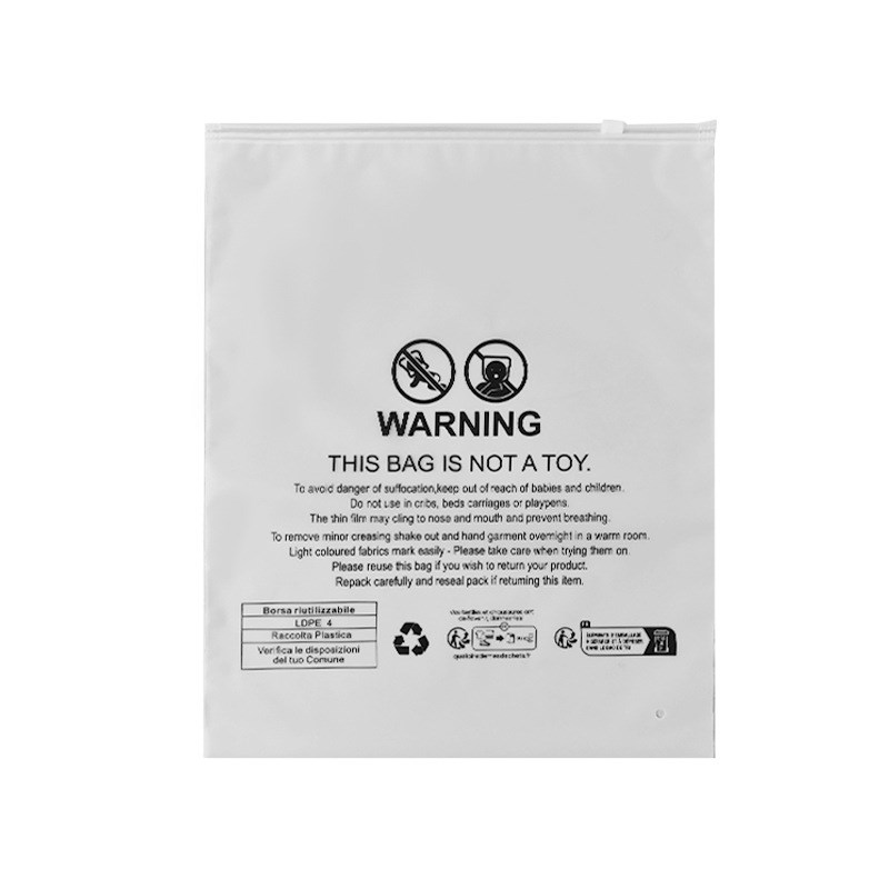 法国Triman警示语磨砂透明pe塑料拉链袋拼多多抖音跨境通用包装袋