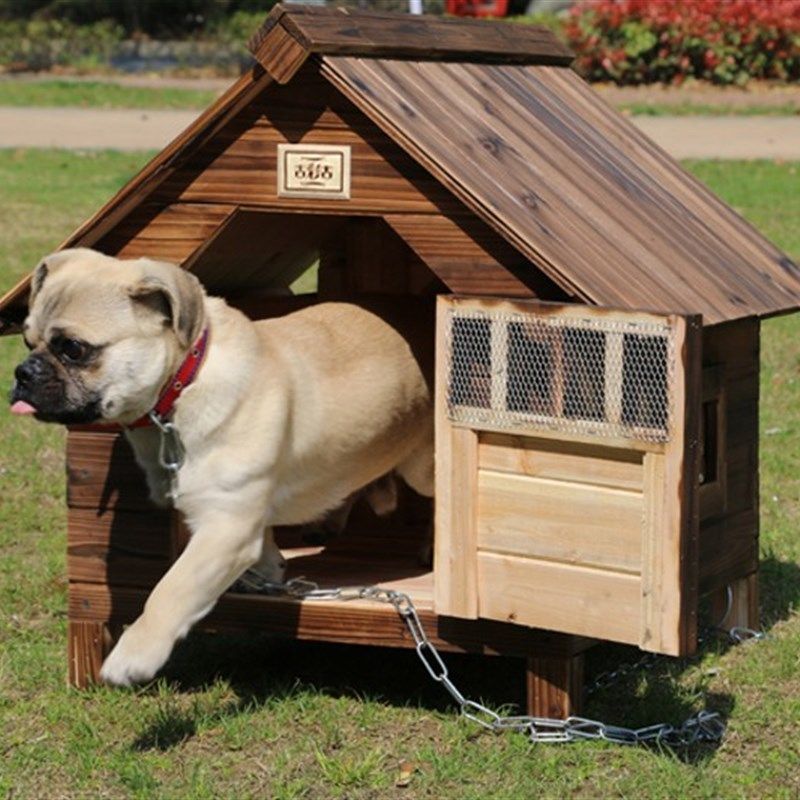 实木防水防雨泰迪狗屋户外大型犬金毛狗窝狗房子狗别墅夏天狗笼