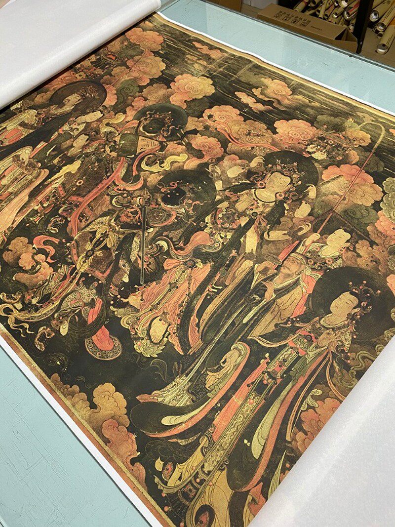 法海寺壁画 绢布微喷 赴会西赴会东帝释天大普贤水月观音文殊菩萨