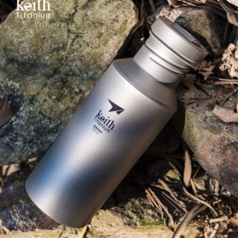 铠斯keith纯钛水壶550ml钛盖户外运动水壶登山旅游徒步便携钛水杯