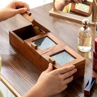 实木首饰盒文玩收纳盒复古装饰品木盒木质收拾储藏木头盒子