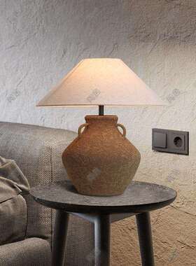 陶舍复古样板间装饰陶瓷台灯创意客厅酒店床头民宿桌面摆件台灯饰