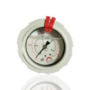 华记PP隔膜压力表耐震塑胶压力表实验室用充油隔膜表YN634KG现货