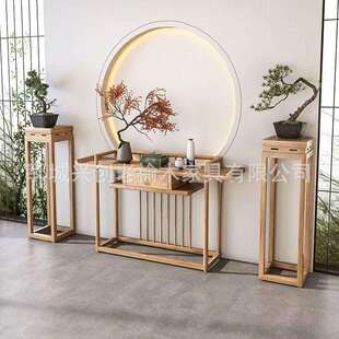 新中式玄关桌子老榆木条案入户玄关柜靠墙条几端景台客厅花几