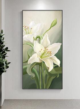 玄关装画饰画家大业画大高级感肌理道入户正对门ZPF客厅过挂灯光