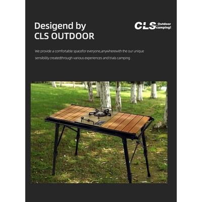 CLS户外折叠桌露营便携蛋卷桌野餐烧烤桌IGT炉移动厨房升降铝板桌
