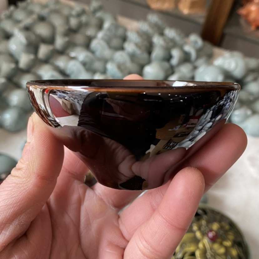 铁胎天目釉纯手工木叶建盏品茗杯普洱茶碗树叶主人杯单杯陶瓷茶杯