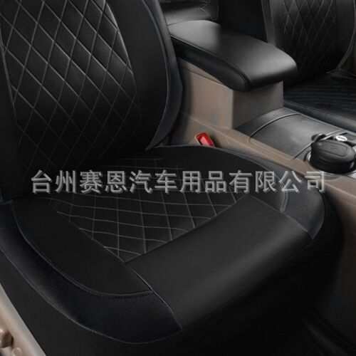 外贸跨境豪华绗缝皮革汽车座套黑色通用座套套装