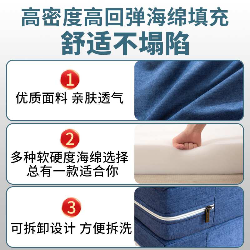 办公室加厚折叠床垫单人打地铺睡垫午休神器学生海绵垫榻榻米。