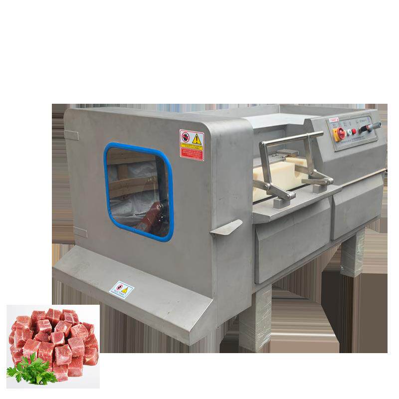 广州切肉丁机厂家 冻肉切丁机视频 液压三维切冻肉丁 切冻肉条机