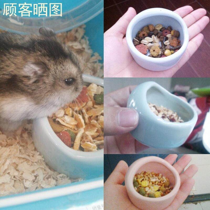 小仓鼠食盆宠蜜袋鼯喂食碗防翻陶瓷盆金丝熊松鼠刺猬喂食器用品