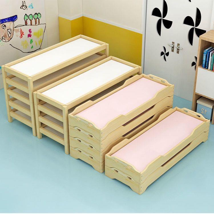 实木儿童托管叠叠幼儿园午睡床小学生午休床护栏带专用托床班午