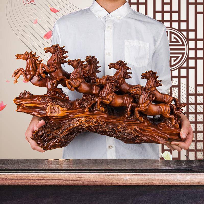 热销temu八骏雄风摆件家居客厅公司办公室前台桌面装饰品