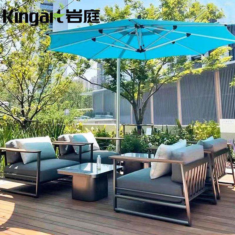 户外沙发庭院别墅休闲花园家具工程售楼部室外阳台不锈钢沙发组合