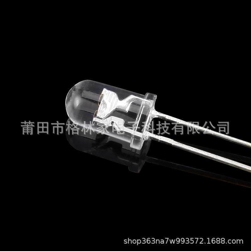 F5/5mm圆头白发红灯、白发黄光超高亮度60度大角度LED汽车灯珠