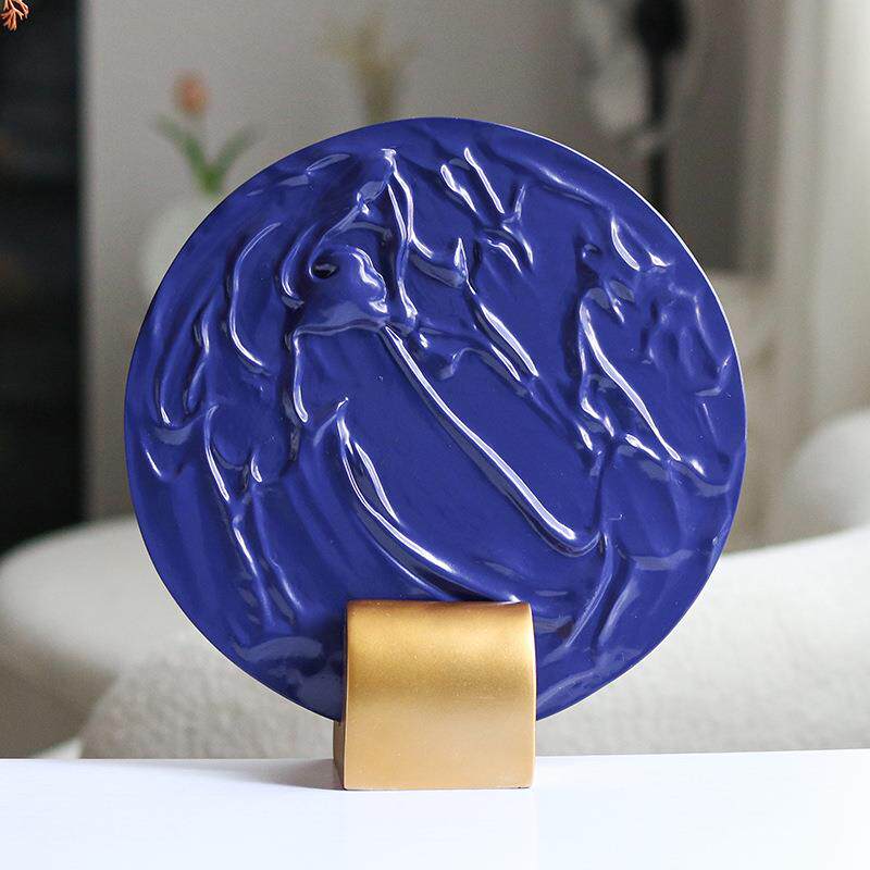创意时尚艺术屏风装饰品北欧设计师样板房展厅皱纹状家居轻奢摆件