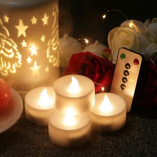 定时功能AA电池led灯室内电子灯遥控蜡烛智能小夜灯长寿命可调光