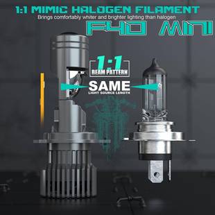 现货航空铝F40汽车led大灯高亮远近光大灯H4改装 led汽车大灯