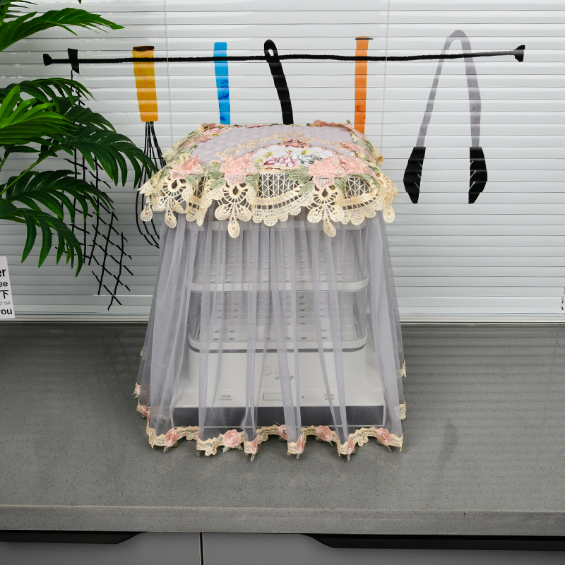 蕾丝布艺田园电蒸笼防尘罩电蒸锅多功能蒸煮一体锅防尘套灰色定制