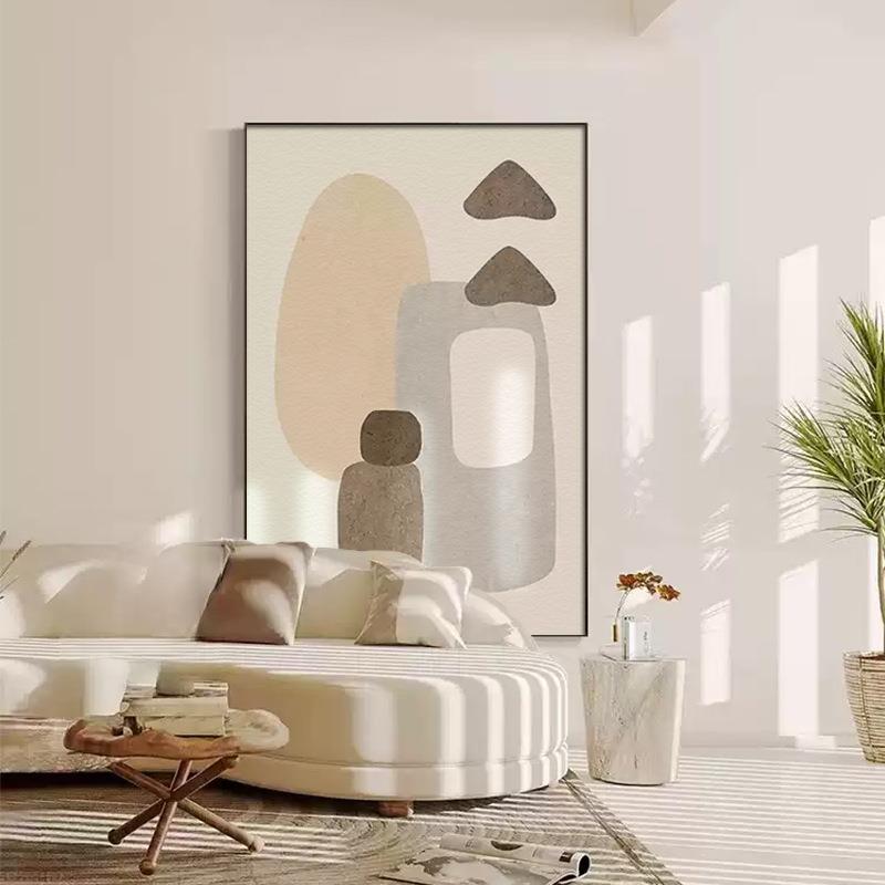 时光物语莫兰迪抽象装饰画奶油风简约艺术几何客厅落地画玄关画