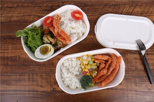 宜佳一次性纸浆餐盒高档环保可降解850ml外卖打包沙拉便当盒包邮