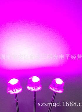 供应5mm草帽粉红色发光二极管F5草帽高品质粉红LED