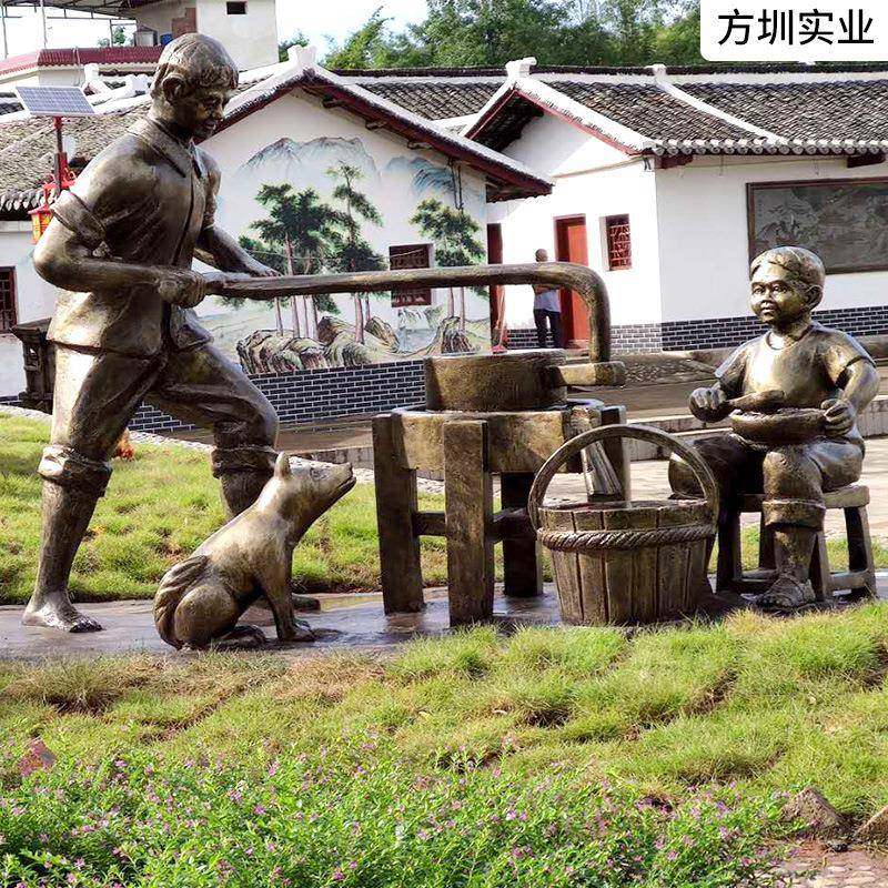 玻璃钢仿铜雕像雕塑文化街主题场馆景观摆件铸铜写实人物大师制作