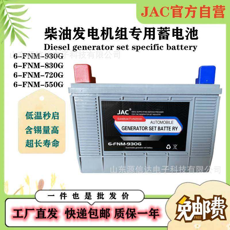 JAC柴油发电机组专用蓄电池6-FNM-930G免维护12V启动电瓶N200