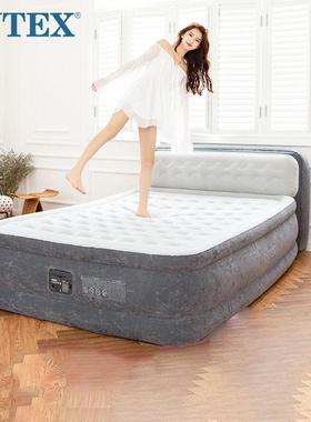 INTEX64448内置电泵线拉单双人加厚加高靠背式冲气垫床便携标配