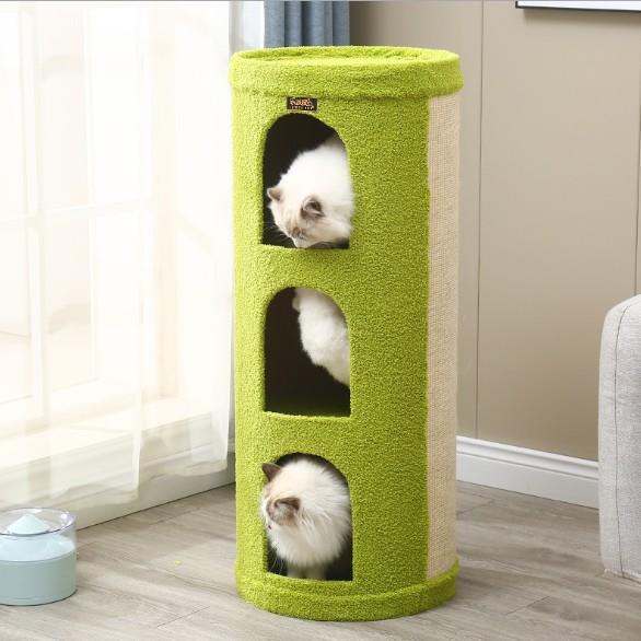 三层猫剑麻桶猫窝猫树洞猫钻桶猫玩具貓貓玩具猫用品剑麻猫抓板