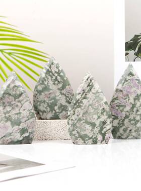 天然水晶方纳石水滴摆件水晶柱能量原石装饰摆件