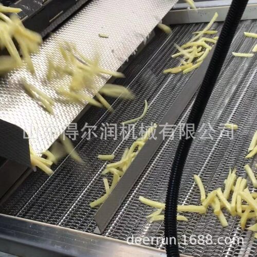 鲜切土豆条油炸机速冻薯条油炸流水线色泽均匀连续自动化生产