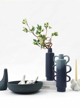 新中式环型陶瓷花器摆件酒店会所样品屋展示中心样板间客厅花瓶装