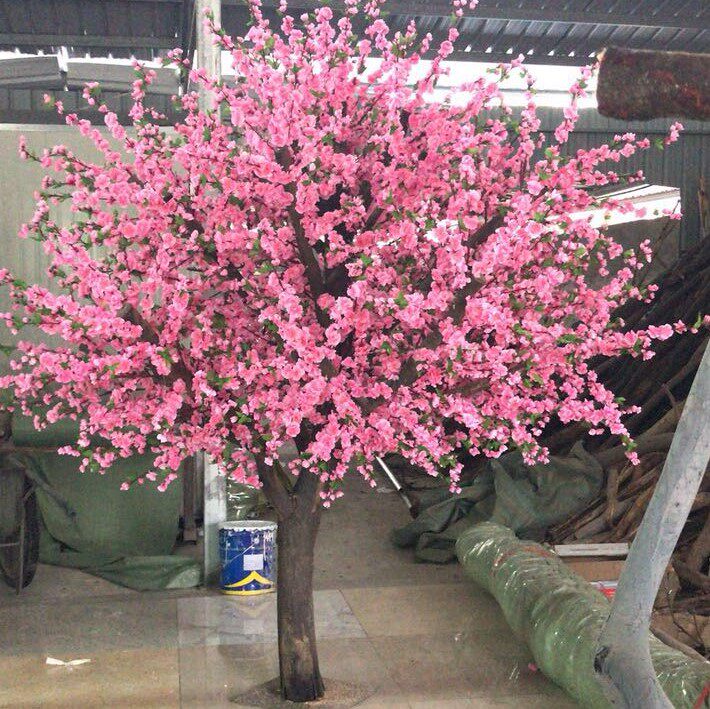 仿真桃花树大型客厅洒店装饰树新年桃花假桃树仿真绿植盆栽许愿树