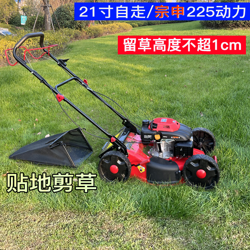 宗申动力汽油草坪机手推自走式割草机除草机四冲程推草剪草打草机