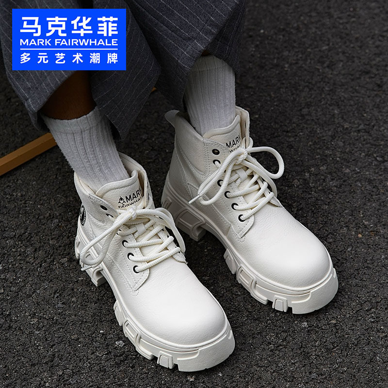 马克华菲马丁靴男款2026春季新款靴子男士英伦风短靴百搭潮靴