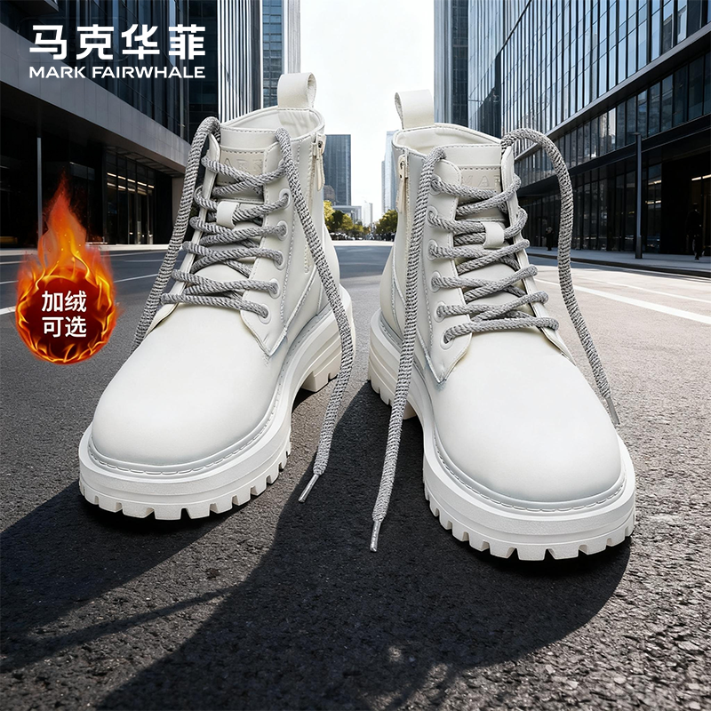 【蒲熠星同款】马克华菲马丁靴男款2025新款冬季情侣工装靴棉鞋