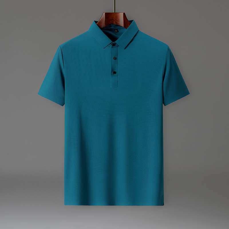polo衫男短袖薄款冰丝夏季免熨烫无痕商务休闲男款滑料感t恤