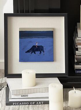 餐柜装饰画视柜摆件餐桌复al202411风古艺术挂画高级感边中古餐桌