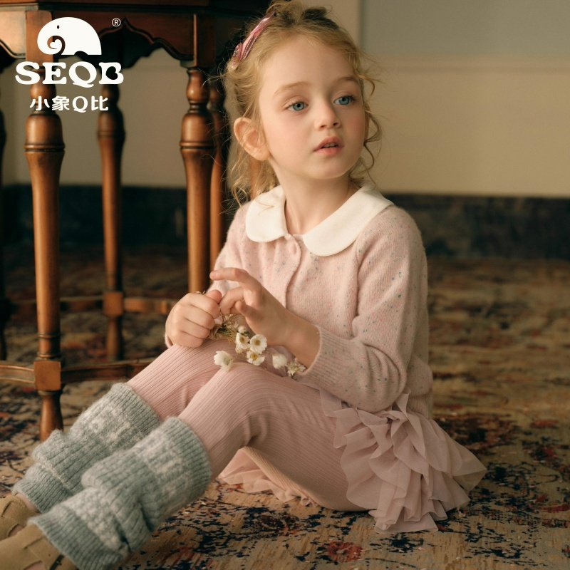 【SEQB小象Q比】2026年100%纯羊毛开衫外套娃娃领针织衫女童毛衣,童装/婴儿装/亲子装,毛衣/针织衫,淘宝优惠券,粉丝福利购,淘宝优惠卷