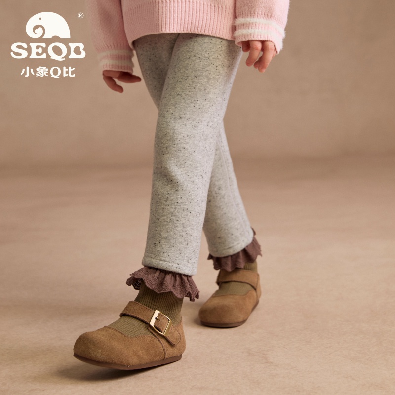 【SEQB小象Q比】新款一体绒打底裤女抓绒保暖紧身内穿无痕裤长裤