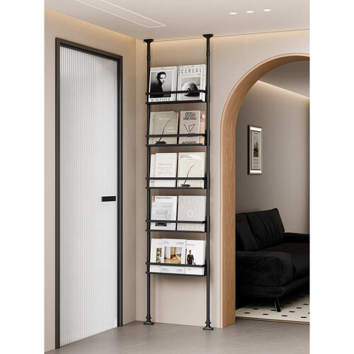 ?门后置物架儿童书架顶天立地绘本收纳架窄不占空间杂志展示