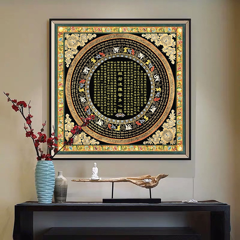 般若波罗密心经临摹挂画静心减压手抄描金画DIY手绘填色装饰画