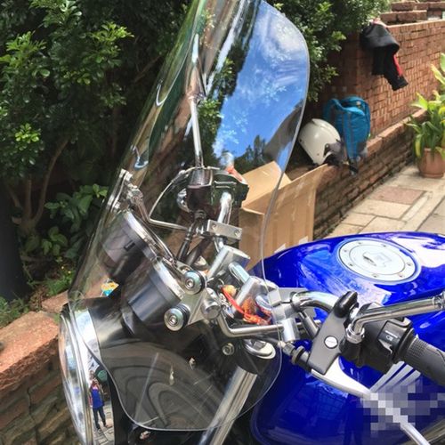 摩托车挡风玻璃改装圆灯通用pc 耐磨前挡风CB400挡风加厚4.5MM