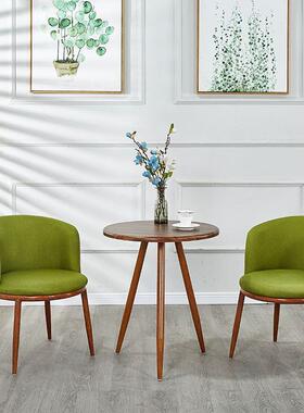 北创欧仿实咨询客服木洽谈餐椅组简合现代约桌小户型意休闲圆桌奶