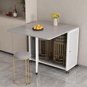 桌折叠餐桌合现代约简小户型吃饭桌子可组移动餐桌KIV家用长方形